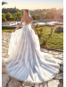Ivory Sequined Lace Tulle Creative Wedding Dress With Champagne Lining